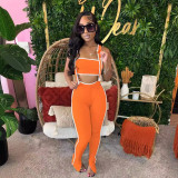 Tube Top Strap Trousers Two-Piece Set