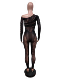 Lace Embroidery High Stretch Jumpsuit