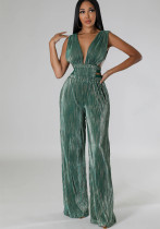 Women's V-Neck Sexy High Waist Tight Fitting Jumpsuit