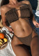 Women Solid Bikini Swimwear Two Pieces