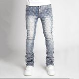 Men's Fashion Style Straight Denim Pants Fashionable Stretch Pearl Men's Jeans