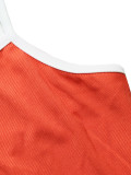 Women Sexy Contrast Color Suspender Dress