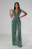Women's V-Neck Sexy High Waist Tight Fitting Jumpsuit