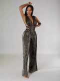 Women's V-Neck Sexy High Waist Tight Fitting Jumpsuit