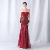 Plus Size Women Sequin Formal Party Maxi Evening Dress
