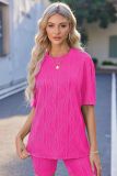 Spring Summer Casual Short Sleeve Pajamas Fashion Two Piece Shorts Set