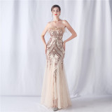 Plus Size Women Sequin Formal Party Maxi Evening Dress