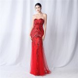 Plus Size Women Sequin Formal Party Maxi Evening Dress