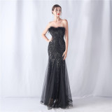 Plus Size Women Sequin Formal Party Maxi Evening Dress