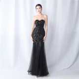 Plus Size Women Sequin Formal Party Maxi Evening Dress