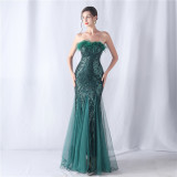 Plus Size Women Sequin Formal Party Maxi Evening Dress