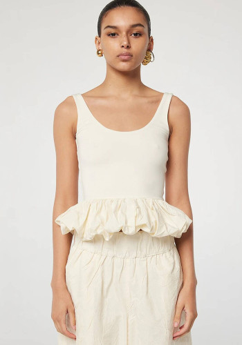 Women Patchwork Ruffles Casual Tank Top