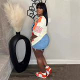 Women Round Neck Loose Letter Printed Short Sleeve T-Shirt