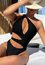 Women Bikini Solid Hollow Lace-Up One-piece Swimwear