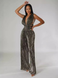 Women's V-Neck Sexy High Waist Tight Fitting Jumpsuit