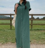 Women Summer Short Sleeve Maxi Dress