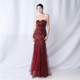 Plus Size Women Sequin Formal Party Maxi Evening Dress