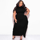 Plus Size Women Sexy Tassel Sleeveless Top And Skirt Two-piece Set