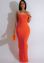 Women Sexy Contrast Color Suspender Dress Women Sexy Contrast Color Suspender Dress