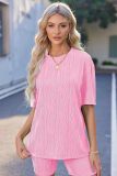 Spring Summer Casual Short Sleeve Pajamas Fashion Two Piece Shorts Set