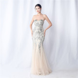 Plus Size Women Sequin Formal Party Maxi Evening Dress