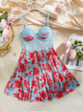 Sexy Pajamas Flower Print Dress