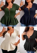 Plus Size Women's Shirts Fashionable And Sexy Slim Fit Plus Size Tops