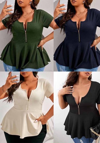 Plus Size Women's Shirts Fashionable And Sexy Slim Fit Plus Size Tops