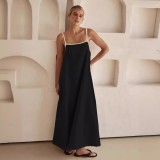 Spring Summer Women's Fashion Casual Strap Dress With Pockets