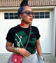 Women's Spring And Summer Print Loose Round Neck Plus Size Short Sleeve T-Shirt Top Women's Spring And Summer Print Loose Round Neck Plus Size Short Sleeve T-Shirt Top