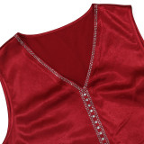 Women Muslim Beaded Robe Two Piece Set