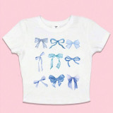 Women's Trendy Summer Slim Bow Short Sleeve T-Shirt