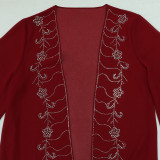 Women Muslim Beaded Robe Two Piece Set