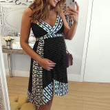 Women's Printed Strap Maternity Dress