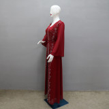 Women Muslim Beaded Robe Two Piece Set