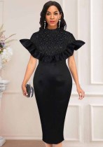 Elegant Chic Half Turtleneck Lace Party Dress Elegant Chic Half Turtleneck Lace Party Dress