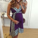 Women's Printed Strap Maternity Dress