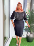 Women's Fashion Career Chic African Plus Size Dress