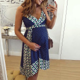 Women's Printed Strap Maternity Dress