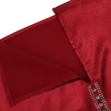 Women Muslim Beaded Robe Two Piece Set