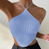 Women's Strapless Tops Beach Halter Neck Knitting Camisole