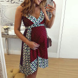 Women's Printed Strap Maternity Dress