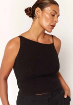 Spring Summer Women's Rib Fashion Casual Vests Spring Summer Women's Rib Fashion Casual Vests