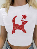 Women's Trendy Summer Slim Bow Short Sleeve T-Shirt