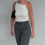 Spring Summer Women's Rib Fashion Casual Vests