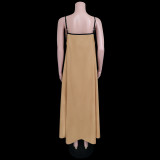 Spring Summer Women's Fashion Casual Strap Dress With Pockets