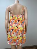 Plus Size Women Summer Holidays Loose Strap Dress