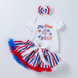 Baby harem striped tutu two-piece set