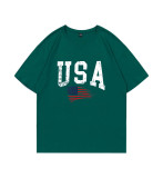 Women Summer Casual American Flag Letter Printed T-Shirt