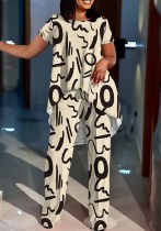 Plus Size Women Casual Trendy Top and Pant Two-piece Set Plus Size Women Casual Trendy Top and Pant Two-piece Set